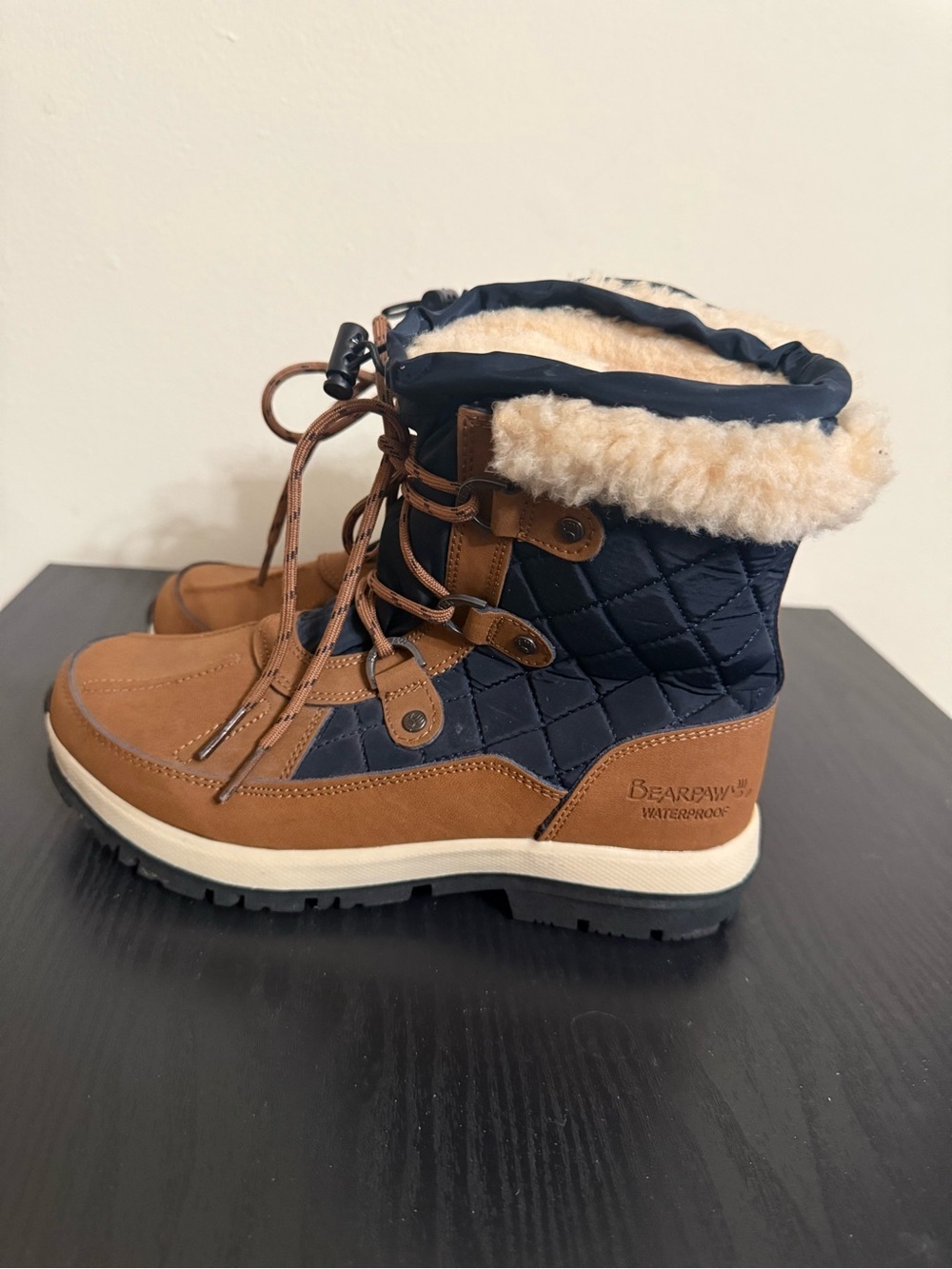 Bearpaw Bethany Waterproof Winter Snow Boots Women's Navy Brown Lace Up Size 7 - Picture 4 of 7